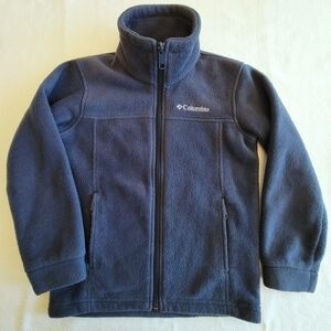 Columbia FleeceJacket Size XS 6/7 Blue Full Zip Pockets Softshell Outdoor
